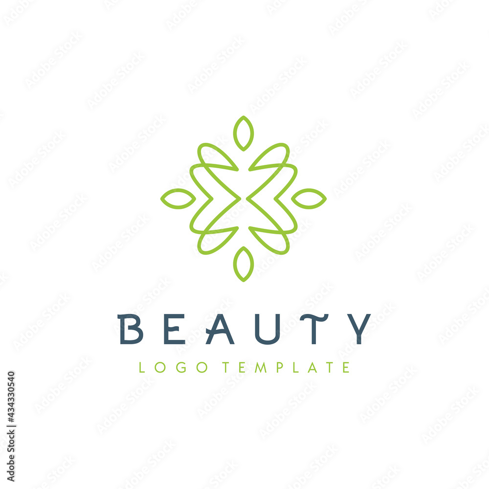 Simple beauty mandala green floral, luxury natural flower pattern logo design Simple beauty mandala green floral, luxury natural flower pattern logo design
