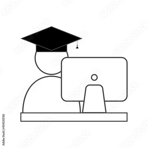 Online Graduation Icon. SVG Icon.