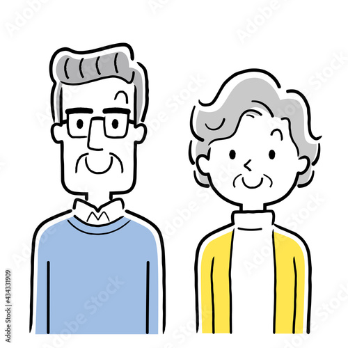 ベクターイラスト素材：笑顔のシニア夫婦
