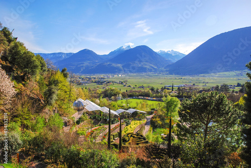 Castle Trauttmannsdorf with famous alpin botanical garden in Meran (Merano) in South Tyrol, Alto Adige, Südtirol, Italy, Europe. In Adige Valley, Etschtal photo