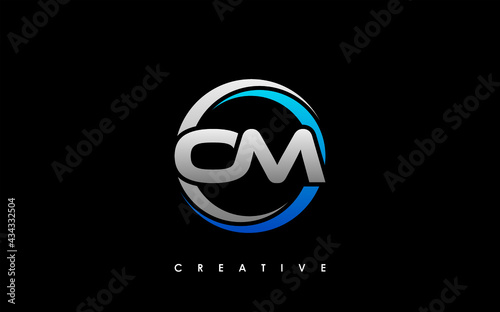 OM Letter Initial Logo Design Template Vector Illustration