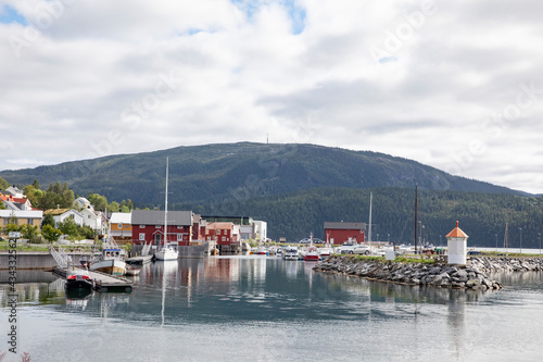 Boats in Hemnesberget marina,Helgeland,Nordland county,Norway,scandinavia,Europe photo