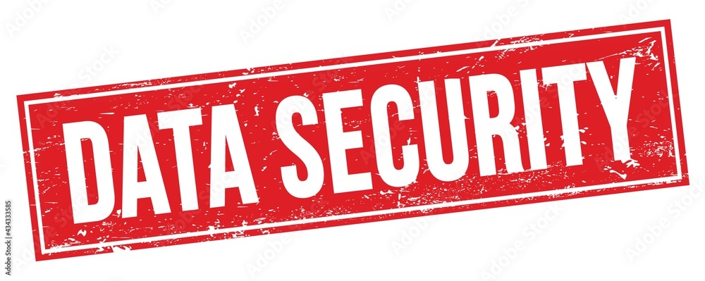 DATA SECURITY text on red grungy rectangle stamp.