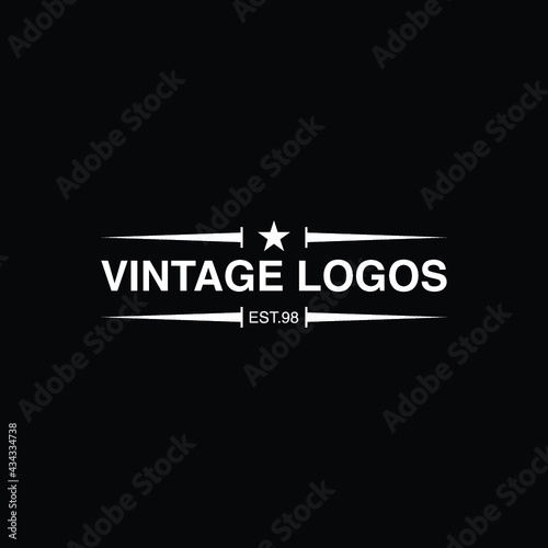 Retro Vintage Insignia Logotype Label or Badge Vector design element business sign template