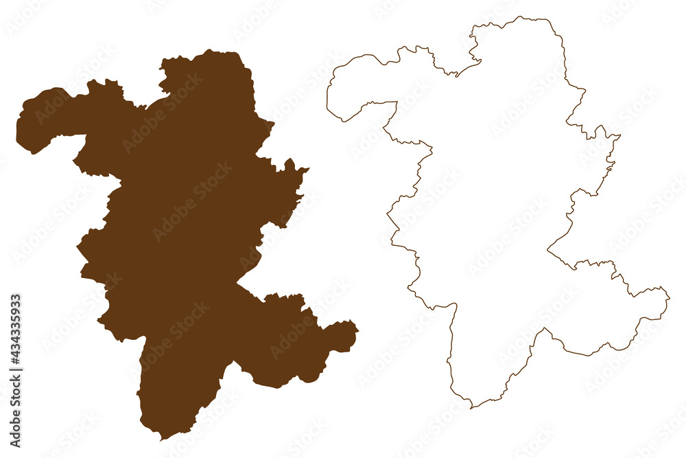 Rheinisch-Bergischer district (Federal Republic of Germany, State of North Rhine-Westphalia, NRW, Cologne region) map vector illustration, scribble sketch Rheinisch Bergischer Kreis map