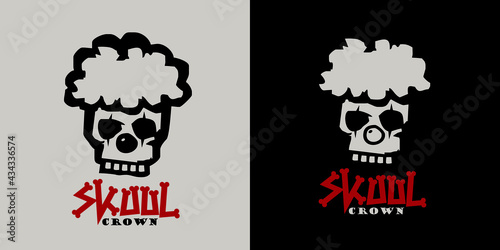  Skull clown mascot logo.
