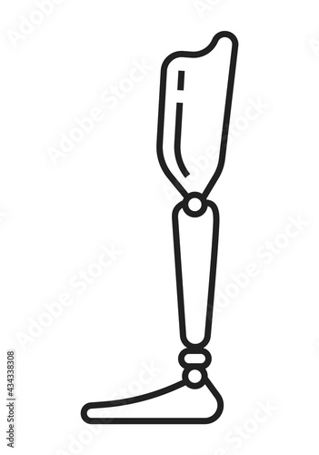 Prosthetics symbol for web design, app. Orthopaedic rehabilitation icon vector.