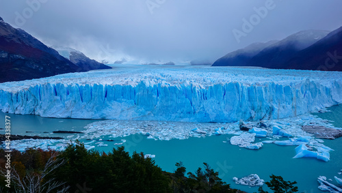 The Perito Moreno Glacier is one of the most important tourist attractions in the Argentinian Patagonia. Beautiful breathtaking nature scenic picture.  © vburning