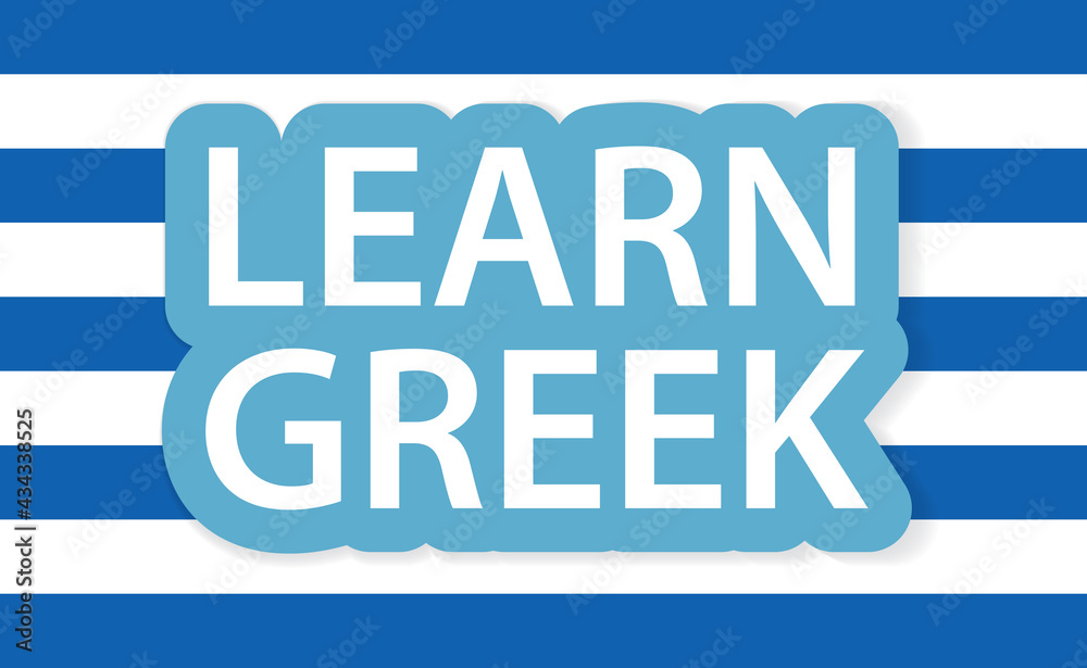 learning greek language concept - vector illustration