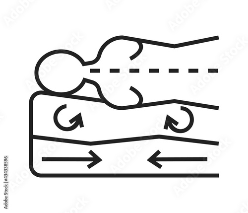 Orthopaedic matrass icon vector. Physical therapy line sign