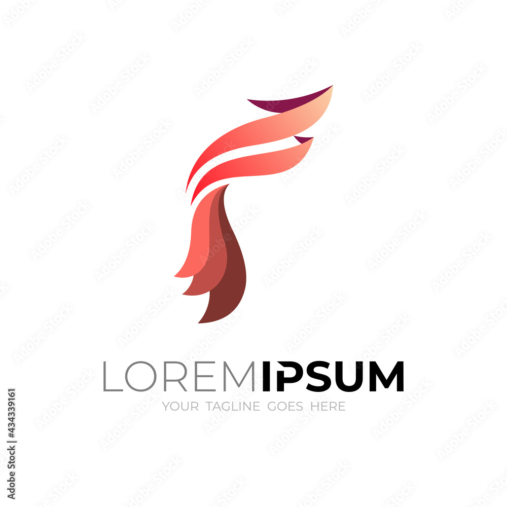 Letter F logo with simple design template, red color Letter F logo with simple design template, red color