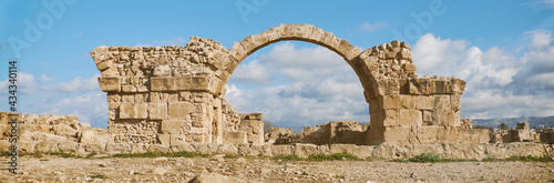 Ancient Roman arche in Paphos archaeological park at Kato Pafos in Cyprus, Greece