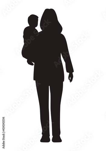 mother lifting son