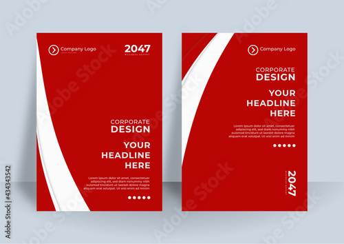 Modern red orange and white black design template for poster flyer brochure cover. Graphic design layout with triangle graphic elements and space for photo background
