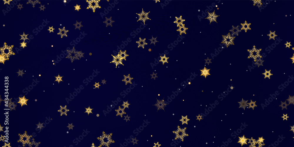 Gold Falling Snowflakes seamless pattern. Gold Falling Snowflakes seamless pattern.