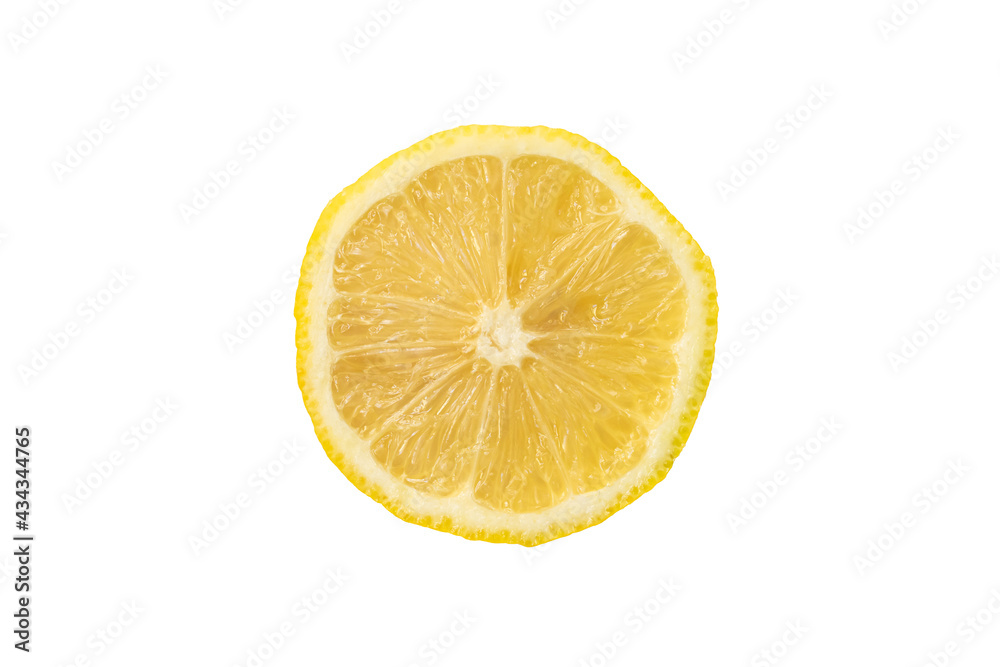 slice of lemon isolated on white slice of lemon isolated on white