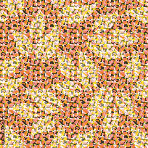 Faux leather texture vector seamless pattern background. Backdrop with neutral color blended transparent layers of animal print and leaf foliage. Painterly repeat for packaging or fabric