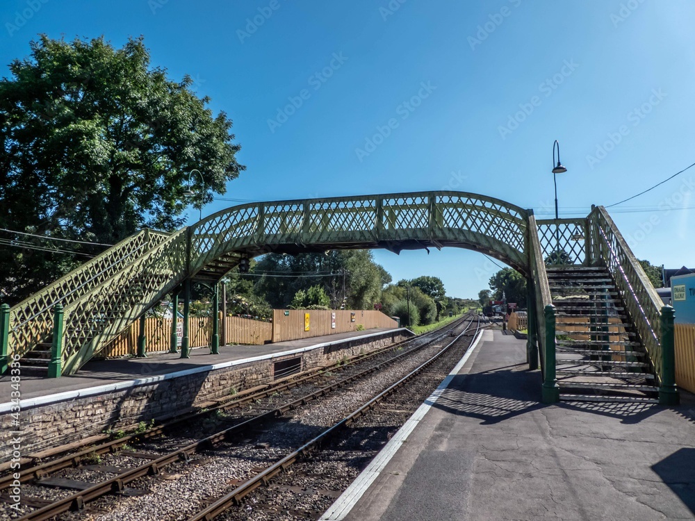 Victorian footbridge at Corfe Station in Dorset