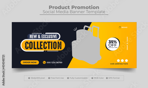 Exclusive bag product sale facebook cover photo and web banner template 