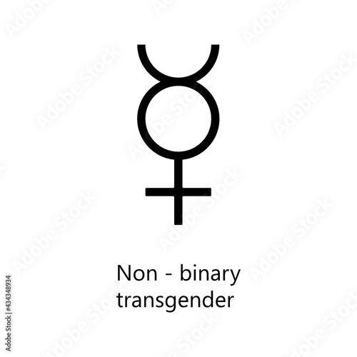 Non-Binary Transgender Symbol. Genderqueer Symbol. SVG Icon. photo