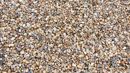 Gravel texture. Pebble stone background. Top view
