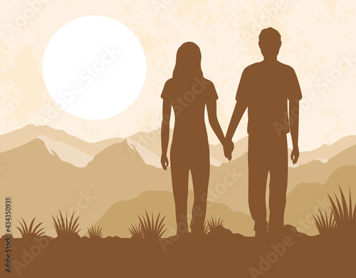 lover couple silhouettes © Jemastock