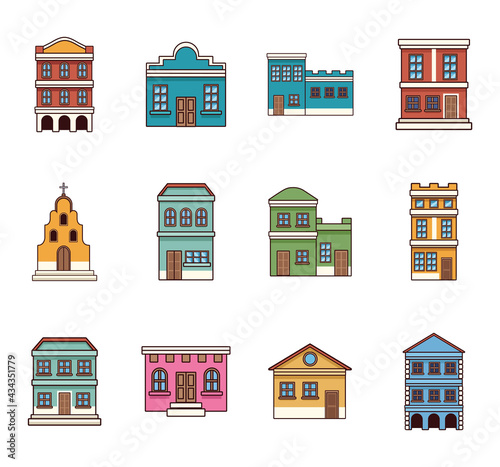 twelve festa junina buildings
