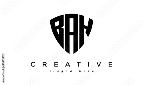 BAH letter creative logo with shield	