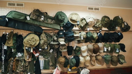 Tactical clothing and equipment store. Interior