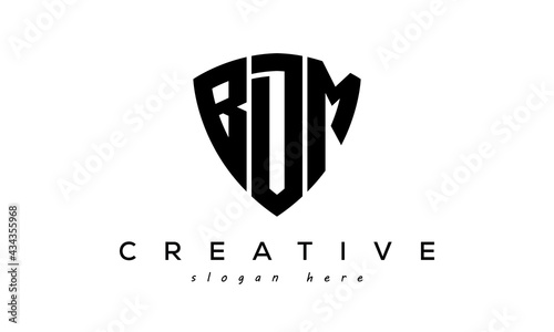 BDM letter creative logo with shield	 photo