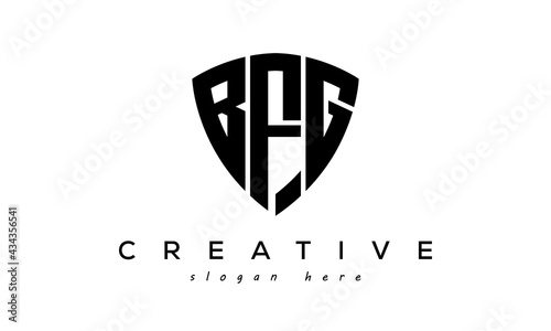 BFG letter creative logo with shield	 photo