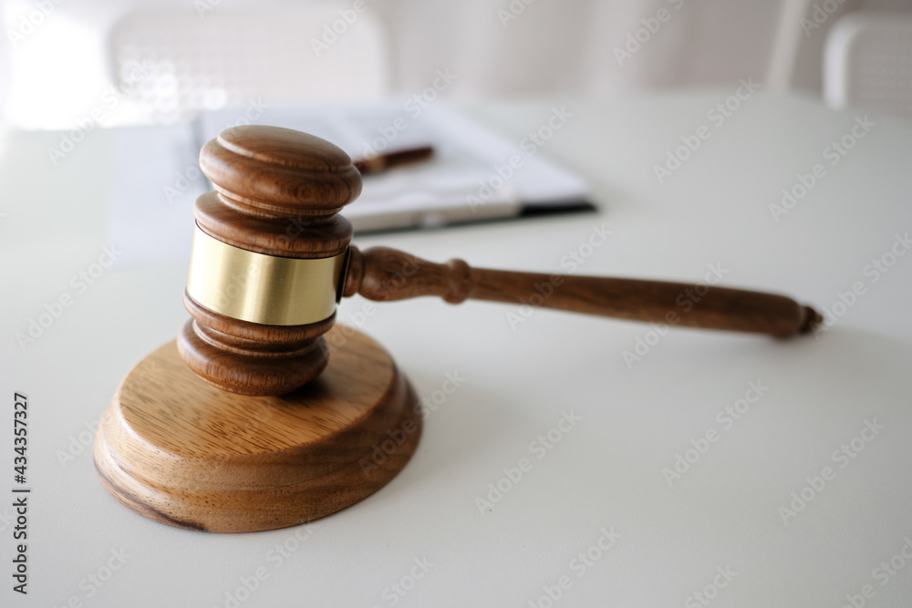 Judge gavel hammer on Lawyer desk. Judge gavel hammer on Lawyer desk.