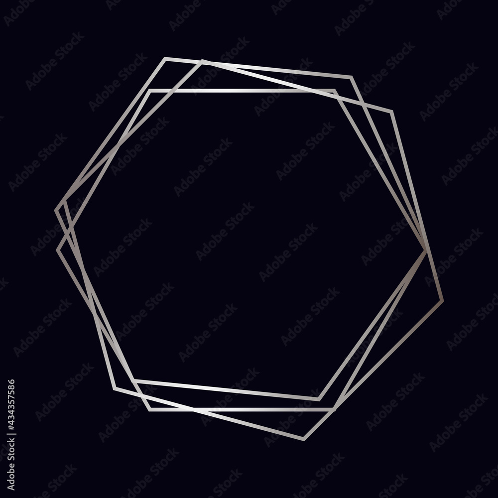 Silver geometric polygonal frame Silver geometric polygonal frame