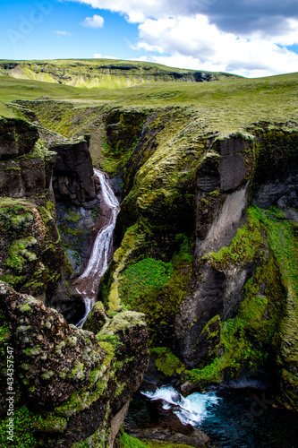The great Fjadrargljufur canyon in Iceland