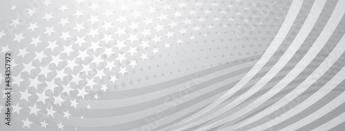 USA independence day abstract background with elements of american flag in gray colors