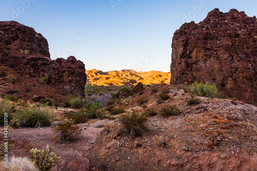 Desert mountains near Bill Williams River National Wildlife Refuge in Parker Arizona