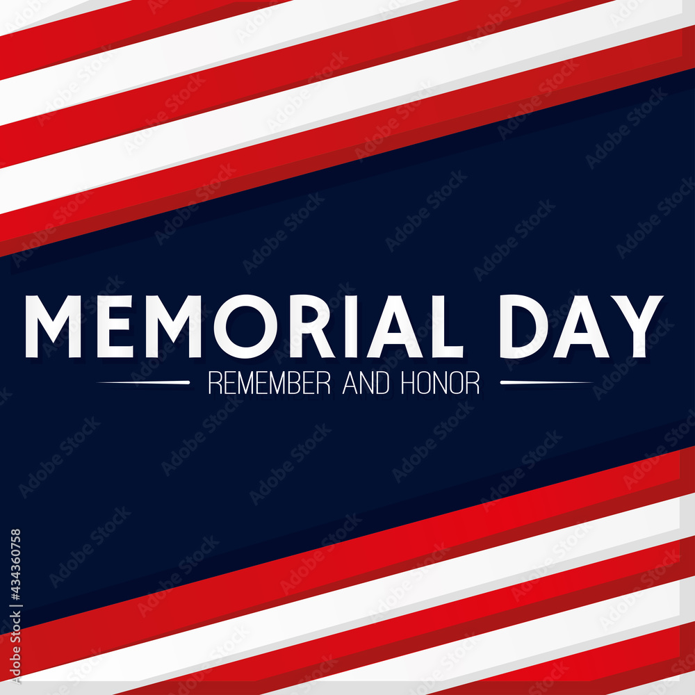Fototapeta premium Memorial day poster with text Vector illustration