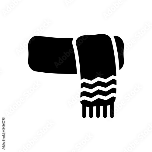 Christmas, Xmas Snow Scarf Vector icon in Glyph Style. A Snow scarf is usually used to protect the neck from cold air. Vector illustration icon that can be used for apps, website, or part of a logo.