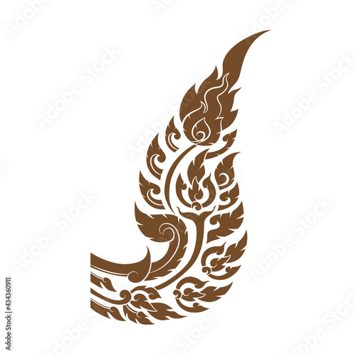 Line Thai art pattern vector illustration