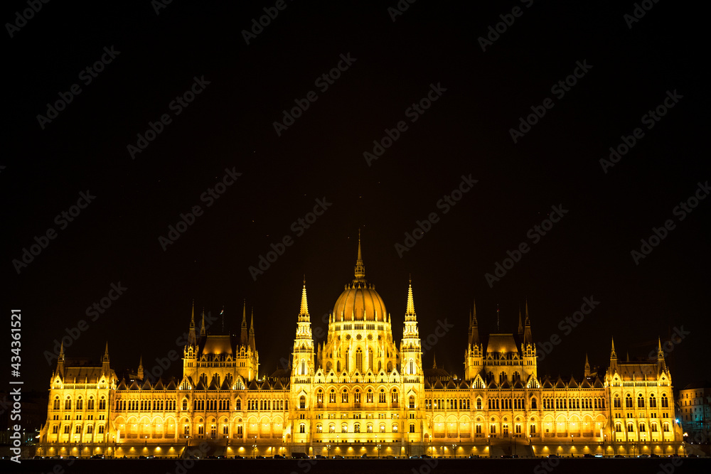 Night view of the Parliament House in Budapest