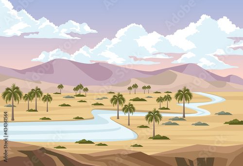 desert with river