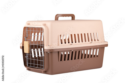 brown animal cage isolate on white background