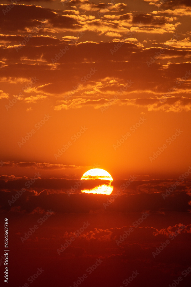 Sunset over the hills in clear weather gorizon clouds Sunset over the hills in clear weather gorizon clouds