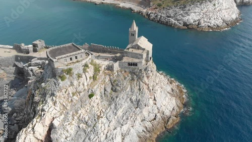 Beautiful church on the cliff in Portovenere (Cinque terre) 