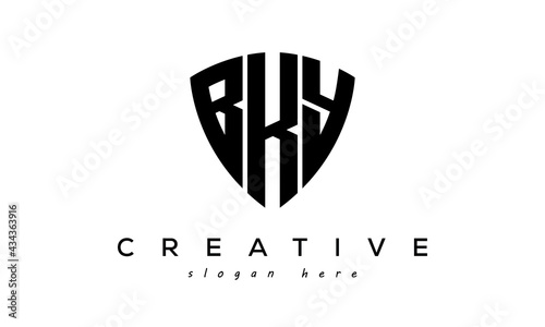 BKY letter creative logo with shield	 photo