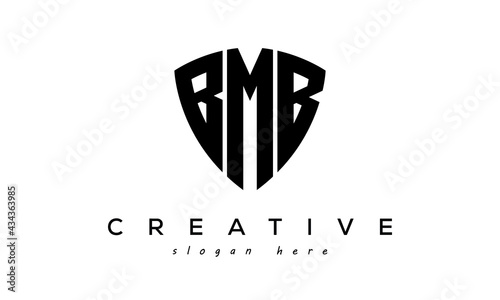 BMB letter creative logo with shield	 photo