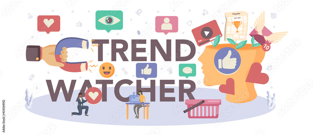 Trend watcher typographic header. Specialist in tracking the emergence