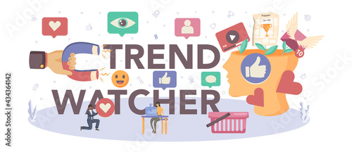 Trend watcher typographic header. Specialist in tracking the emergence
