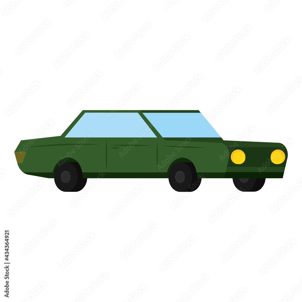 Isolated 3d green car icon Vector illustration