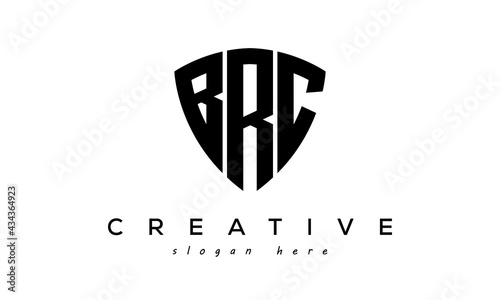 BRC letter creative logo with shield	